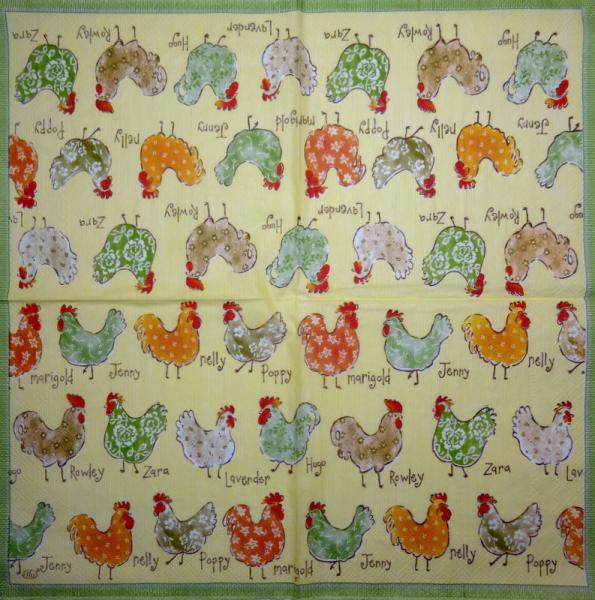 114 Rooster,  Hen - 3 ply (cream) - Ihr